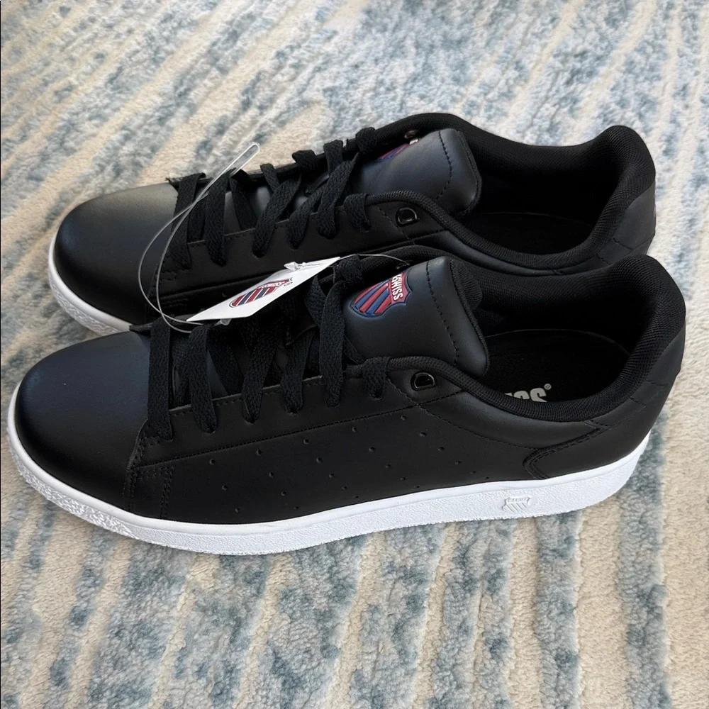 NWT Men's Black K-Swiss Low-Top Casual Sneaker with White Sole Size 10